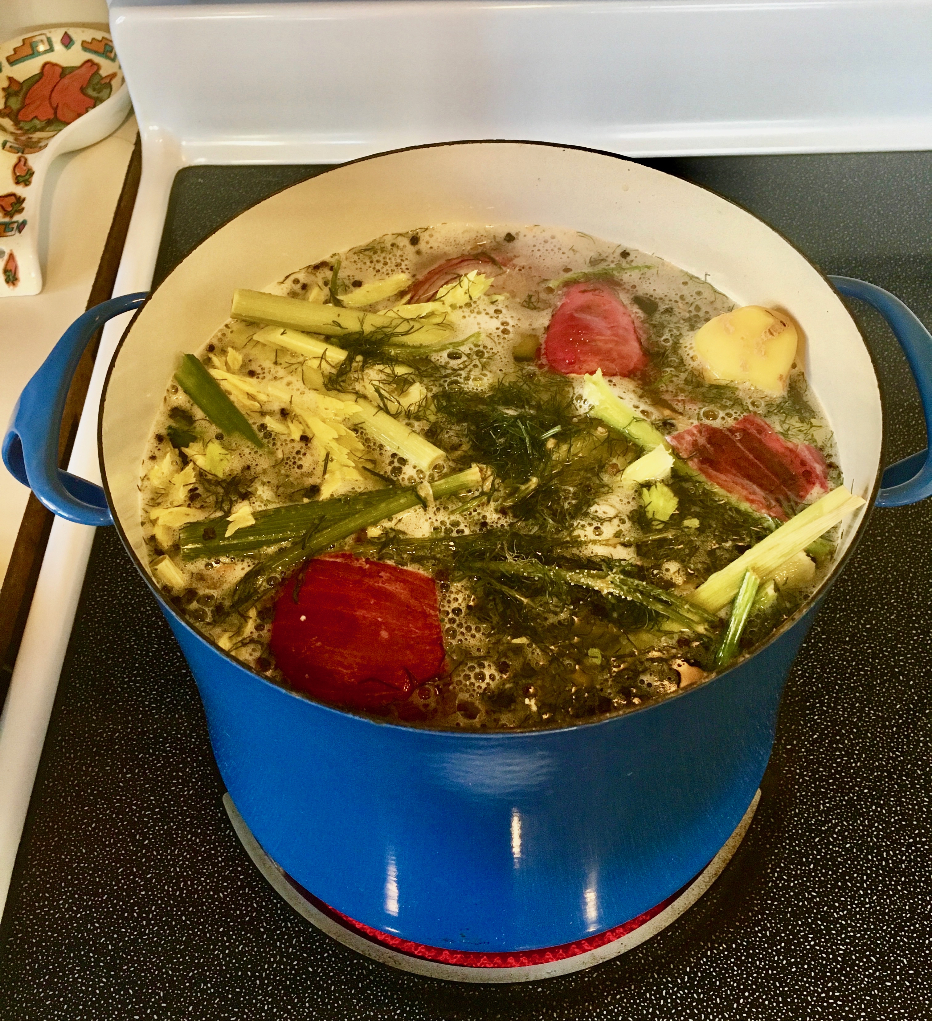 A big pot of spring soup!